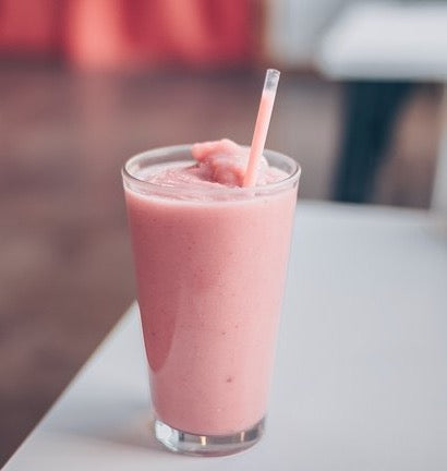 pink smoothie in a glass